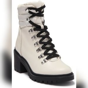 NWB Nine West Sz 8 Persia Ivory Leather Boots